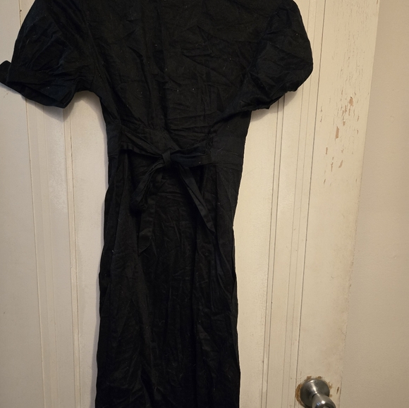 Black button up dress with pockets - Picture 2 of 4